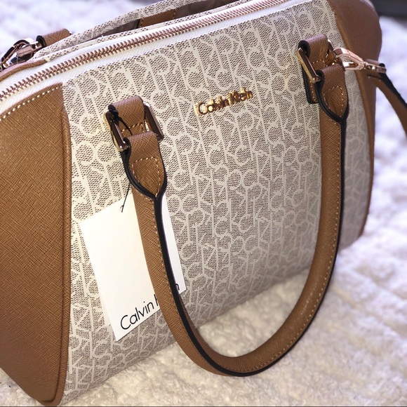 CALVIN KLEIN MONOGRAM SATCHEL - Picture 1 of 8